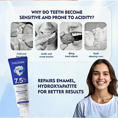 Hydroxyapatite Toothpaste 7.5% for Enamel Repair & Teeth Whitening Refreshing Flavor Fluoride-Free 4.23oz Gentle Formula for Sensitive Teeth Care-LGH