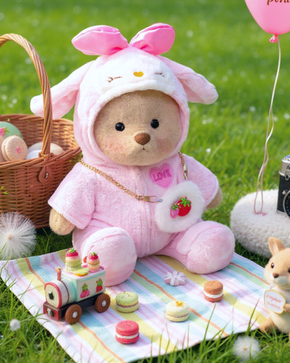 Strawberry Bear, Handmade dointed Teddy Bear Gift-LGH