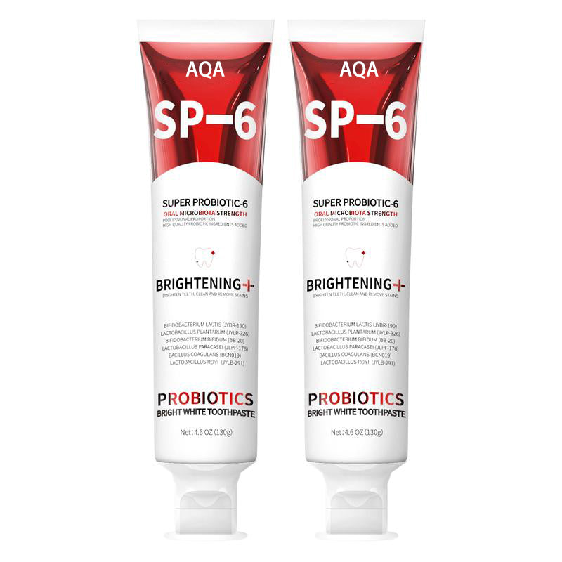SP-6 Probiotic Toothpaste - Niacinamide Whitening Toothpaste Enhanced Formula with 6 Probiotics for Teeth Whitening and Gum Health - Enamel-Safe, Fluoride-Free, Fresh Mint Flavor, 4.9Oz -LLH