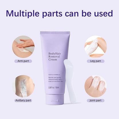 Body Hair Removal Cream, Hair Removal Cream Sensitive Skin,Gentle and Effective Depilatory Formula for Smooth Skin, Ideal for Legs, Arms, and Bikini Area, Suitable for Both Women and Men