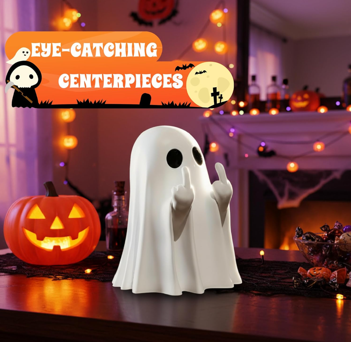 🔥Halloween Early Discount 🎁Halloween Ghost Figurine - Spooky Resin Ghost Statue-XDX