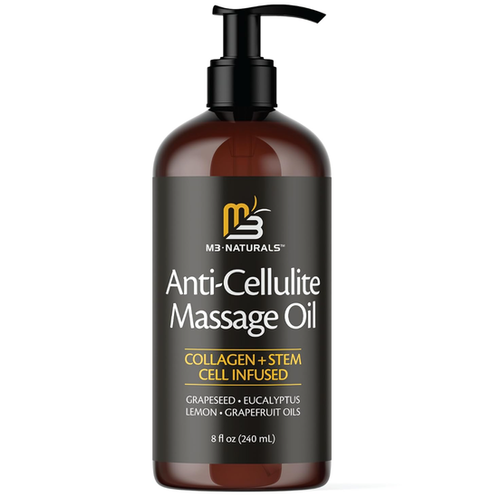 Firming Body Massage Oil with Collagen & Stem Cell – Helps Smooth The Appearance of Cellulite & Improve Skin Texture – Refreshing Aromatherapy Body Oil for Legs & Full Body – 8 Fl Oz by M3 Naturals-XDX