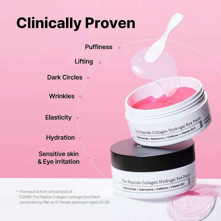 The Peptide Collagen Hydrogel Eye Patch (60 patches) | DEPUFFS UNDERYE BAGS IN JUST 10 MINUTES
