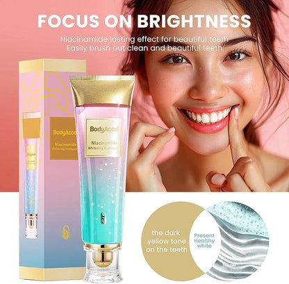 Niacinamide Whitening Toothpaste – Natural Whitening Toothpaste with Niacinamide, Gentle Formula for Brighter Teeth & Fresh Breath