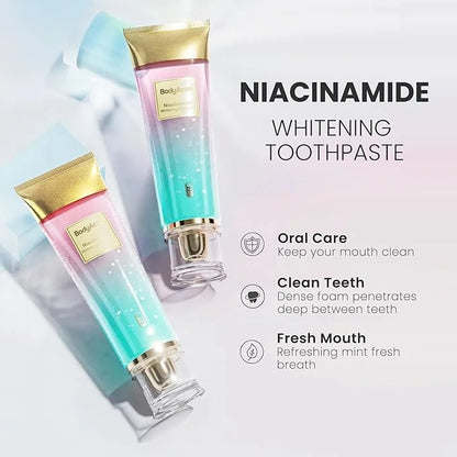Niacinamide Whitening Toothpaste – Natural Whitening Toothpaste with Niacinamide, Gentle Formula for Brighter Teeth & Fresh Breath
