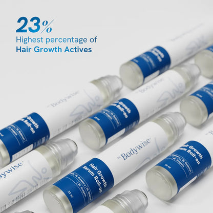 Be Bodywise Advanced Hair Growth Roll-On Serum | 3% Rosemary | 2% Aminexil | 3% Redensy l 2% Anagain | Precision Scalp Applicator | Paraben & Sulphate Free | Non oily and mess free-hz