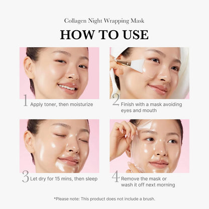 Caffeine Overnight Wrapping Peel Off Facial Mask | Firming, Depuffing & Hydration | Salmon DNA + Caffeine + Collagen For Refined, Glass Skin & Face Contour Support | Korean Skin Care