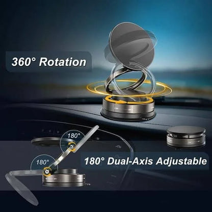 360° Adjustable Vacuum Magnetic Phone Holder for Car, Suction Cup Phone Mount for Magsafe, Portable Cell Phone Holder for Makeup/Gym/Mirror, Fit for All Smartphones-LY