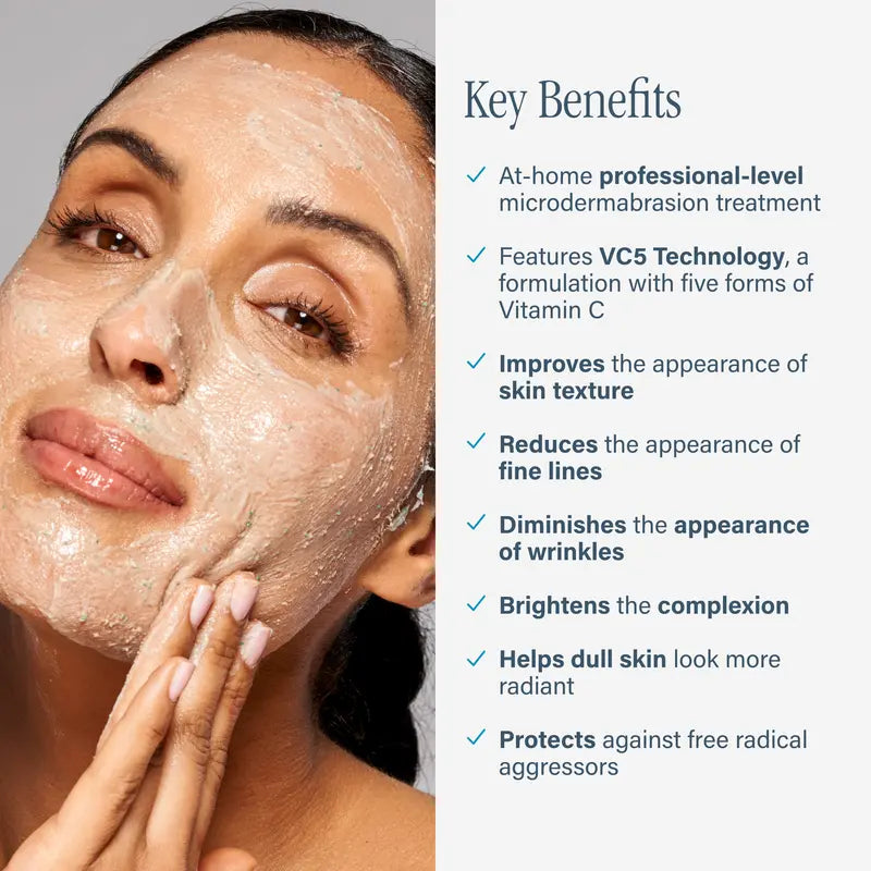 DermAppeal Microdermabrasion BeautyTreatment w/ V5 Crystal Technology Facial Exfoliate Tube - Powerful Microdermabrasion Skincare Treatment for All Skin Types Brightening Exfoliating Moisturizing Chemical Exfoliant
