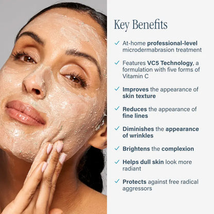 DermAppeal Microdermabrasion BeautyTreatment w/ V5 Crystal Technology Facial Exfoliate Tube - Powerful Microdermabrasion Skincare Treatment for All Skin Types Brightening Exfoliating Moisturizing Chemical Exfoliant