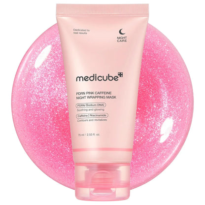 Caffeine Overnight Wrapping Peel Off Facial Mask | Firming, Depuffing & Hydration | Salmon DNA + Caffeine + Collagen For Refined, Glass Skin & Face Contour Support | Korean Skin Care