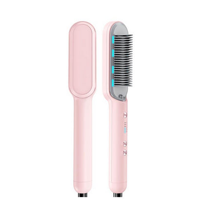 Hair Straightener Brush, Ring Hair Straightener Comb Straightening Brush for Women with 5 Temps 20s Fast Heating & Dual Voltage