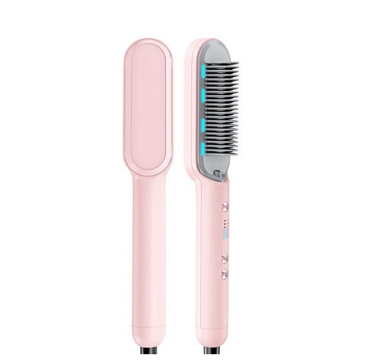 Hair Straightener Brush, Ring Hair Straightener Comb Straightening Brush for Women with 5 Temps 20s Fast Heating & Dual Voltage