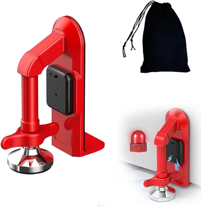 New 2025 Portable Alarm Door Stopper for Additional Safety in Hotel,Apartment and Bedroom,Removable Bottom Door Jammer Device,Anti Theft Extra Security Lock Kit for Travel. (Alarm Stopper)-ZHP