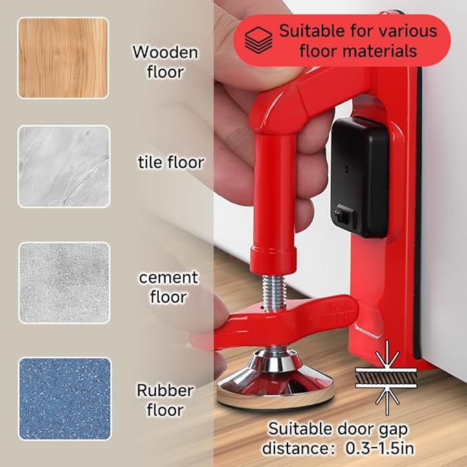 New 2025 Portable Alarm Door Stopper for Additional Safety in Hotel,Apartment and Bedroom,Removable Bottom Door Jammer Device,Anti Theft Extra Security Lock Kit for Travel. (Alarm Stopper)-ZHP