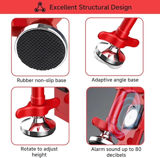 New 2025 Portable Alarm Door Stopper for Additional Safety in Hotel,Apartment and Bedroom,Removable Bottom Door Jammer Device,Anti Theft Extra Security Lock Kit for Travel. (Alarm Stopper)-ZHP