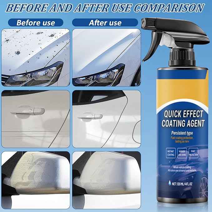 PAdvanced Car Quick-Acting Coating Agent Spray, Car Coating Spray, Quick Effect Coating Agent, Car Scratch Wax Coating Spray, Oil Film Emulsion Glass Cleaner -ZH