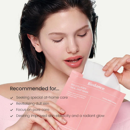 Bio-Collagen Real Deep Mask, Hydrating Overnight Hydrogel Mask, Pore Minimizing, Elasticity Improvement, Korean Skincare | 1.19oz(34g)