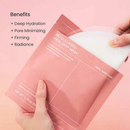 Bio-Collagen Real Deep Mask, Hydrating Overnight Hydrogel Mask, Pore Minimizing, Elasticity Improvement, Korean Skincare | 1.19oz(34g)