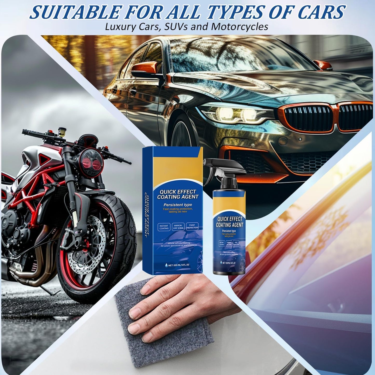 PAdvanced Car Quick-Acting Coating Agent Spray, Car Coating Spray, Quick Effect Coating Agent, Car Scratch Wax Coating Spray, Oil Film Emulsion Glass Cleaner -ZH