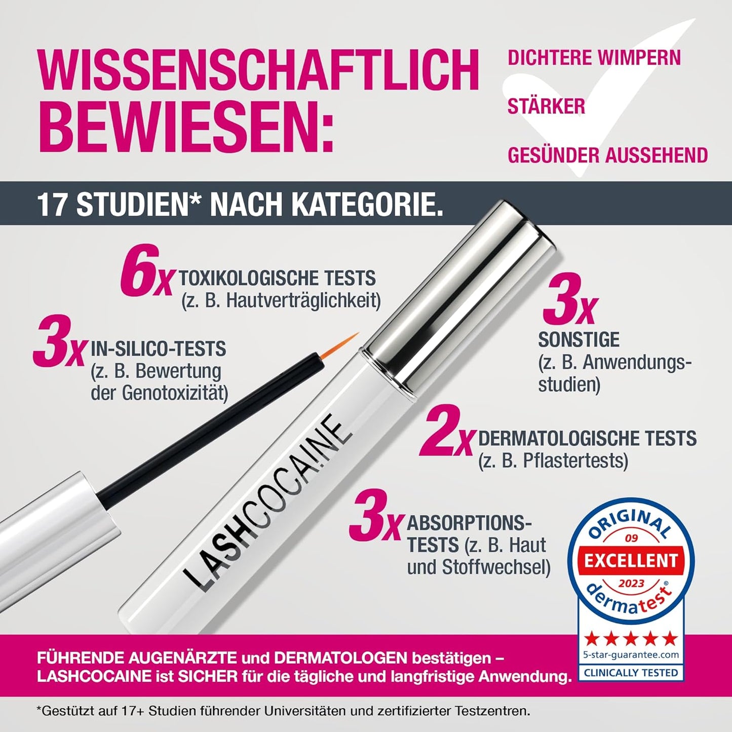 LASHCOCA!NE PROFI Wimpernserum – Das virale Original für lange & volle Wimpern – Wimpernbooster mit PRO-Formel & 2-fach Wirkansatz – Vegan – Ultimativer Testsieger – Made in Germany by Svenja Walberg-XDX