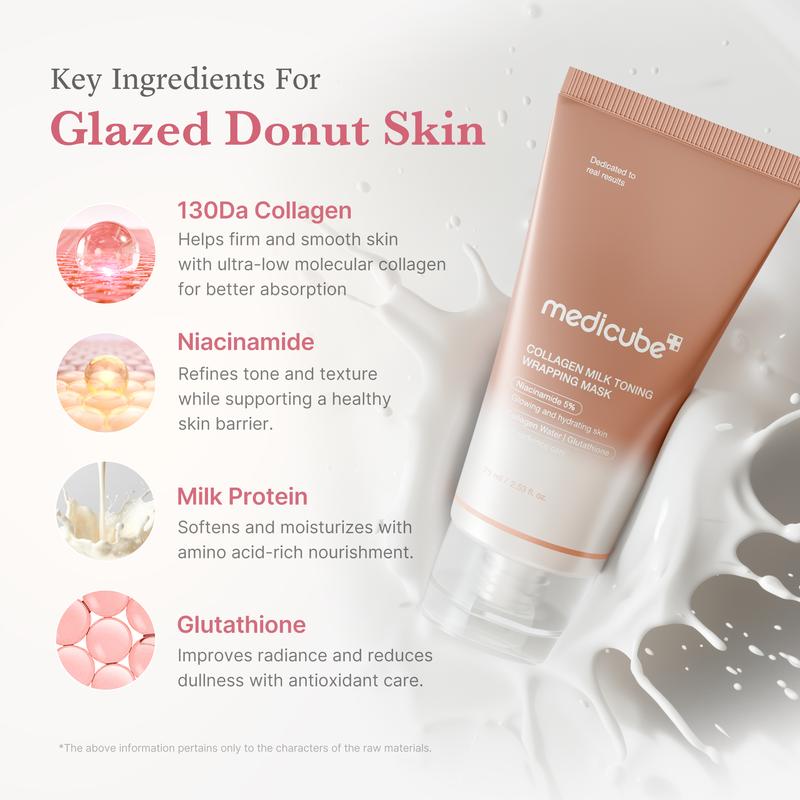 Milky Glow Lock Collagen Duo l Collagen Glazed Milky Glow Wrapping Mask (20-Min Use) + Collagen Glow Booster Milk Serum for Hydration & Radiance, Korean Skincare, K-beauty