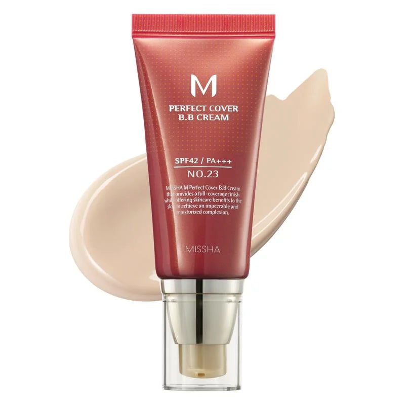 Perfect Cover BB Cream No.21Light Beige - Medium with Warm Undertone SPF 42 PA +++ / 1.69 Fl Oz - Tinted Moisturizer for face with SPF
