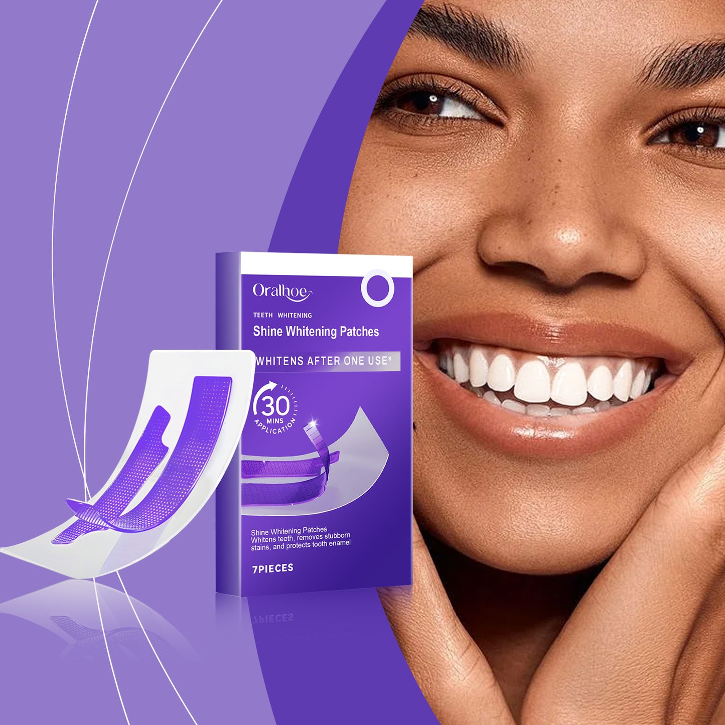 V34 Whitening Strips, Teeth Whitening Strips, Purple Tooth Whitening, Tooth Stain Treatment, Combining Whitening and Colour Correction-ZHP
