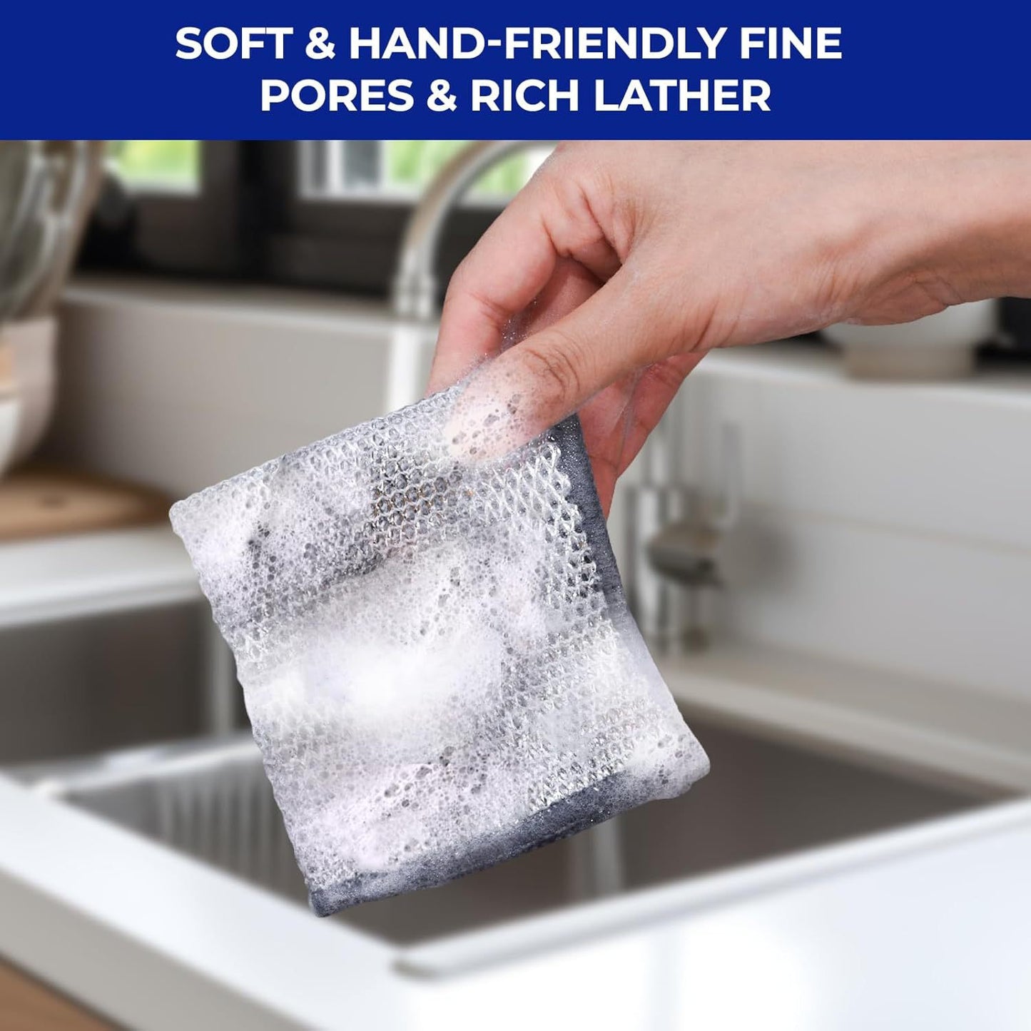 AIDEA Non Scratch Wire Dishcloth 20PK, Wire Dishwashing Rag for Wet and Dry, Washable Dish Rags No Odor-ZHP