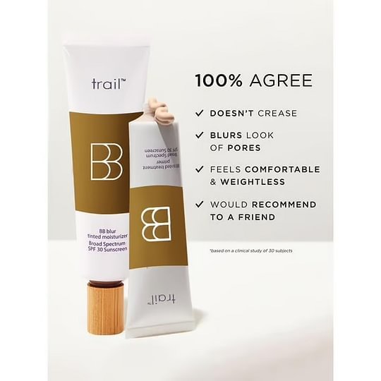 Trailott BB Blurring Tinted Moisturizer SPF 30 - Instantly Brightens, Hydrates and Smooths Your Skin