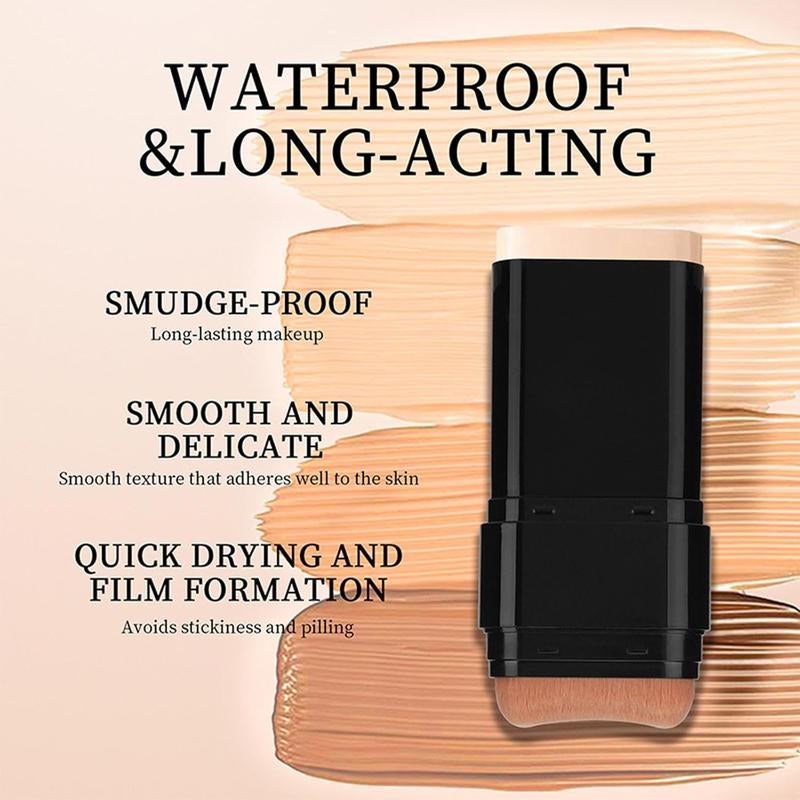Zaidoc Foundation Concealer Stick, Dual-ended with Built-in Brush, Moisturizing & Lightweight