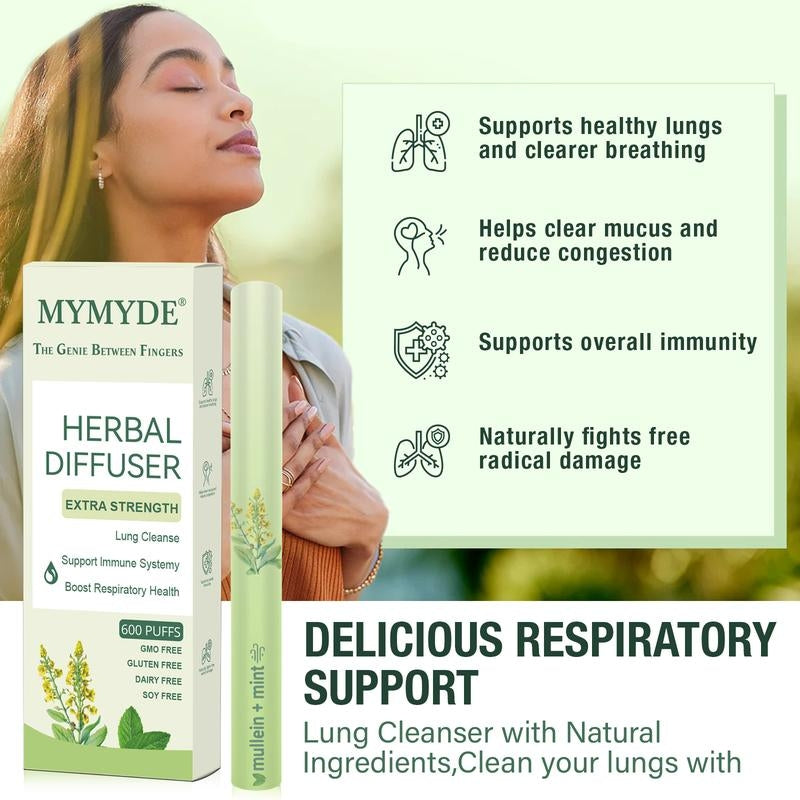 Thyme and mint extracts for lung detoxification and oral air freshening, herbal diffusion pen relaxation stick Solution